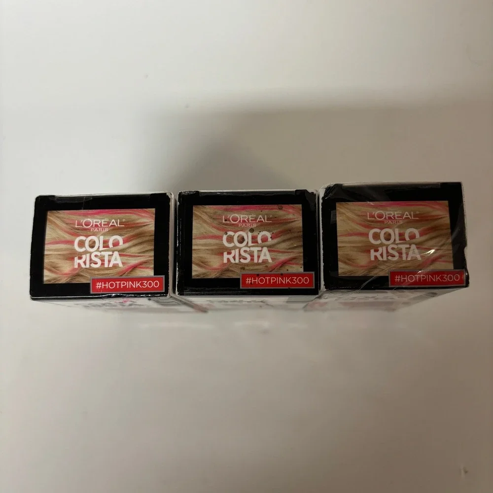 Qty 3 L'Oreal Paris Colorista Hair Makeup 1-Day Color Hot Pink 300 1 fl oz